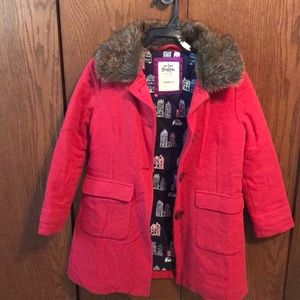 Red wool dress coat. Mini Boden